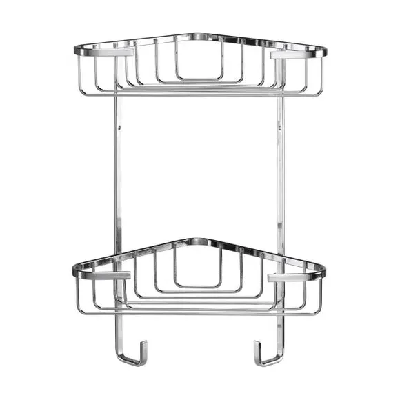 2-Tier Corner Caddy with Wall Mount - Silver