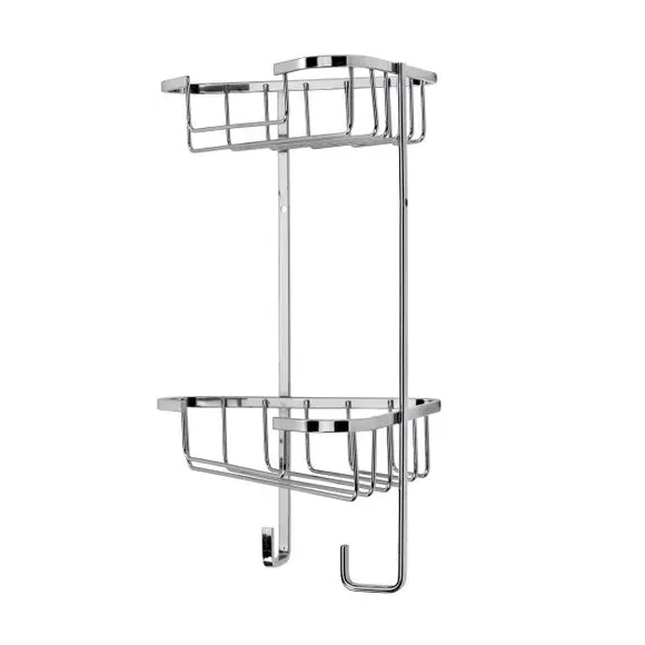 2-Tier Corner Caddy with Wall Mount - Silver