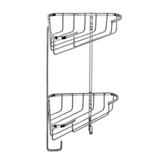 2-Tier Corner Caddy with Wall Mount - Silver