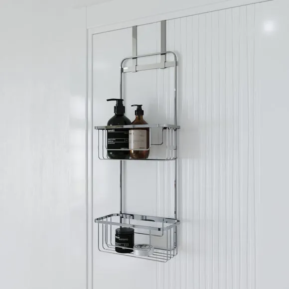 2-Tier Over Door Storage Caddy - Silver, Steel image