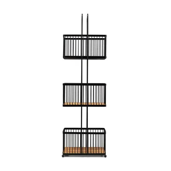 3-Tier Storage Caddy with Handle - Black, Steel