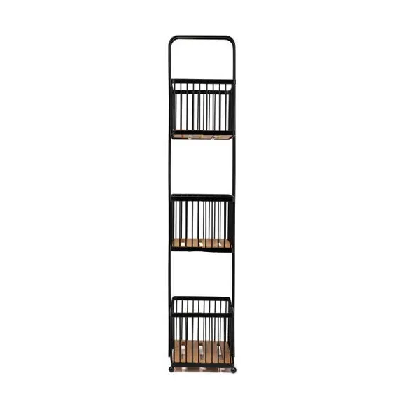 3-Tier Storage Caddy with Handle - Black, Steel