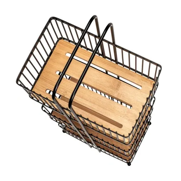 3-Tier Storage Caddy with Handle - Black, Steel