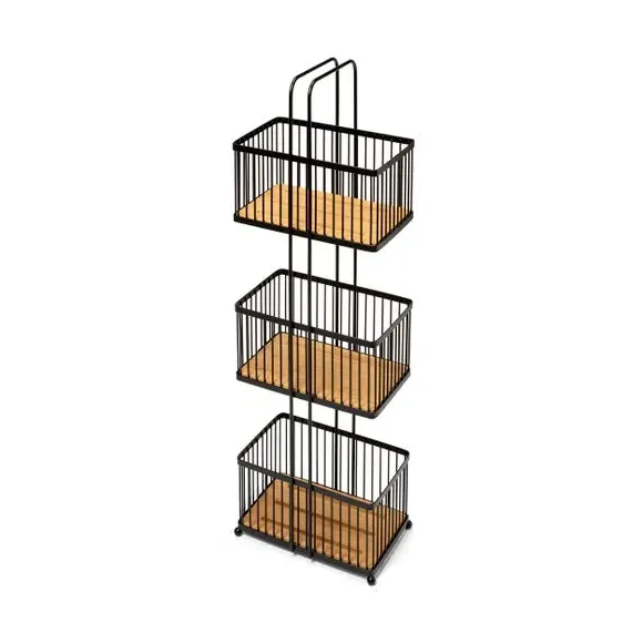 3-Tier Storage Caddy with Handle - Black, Steel image