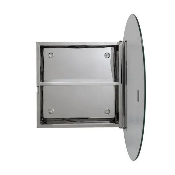 Circular Cabinet with Mirror - Steel