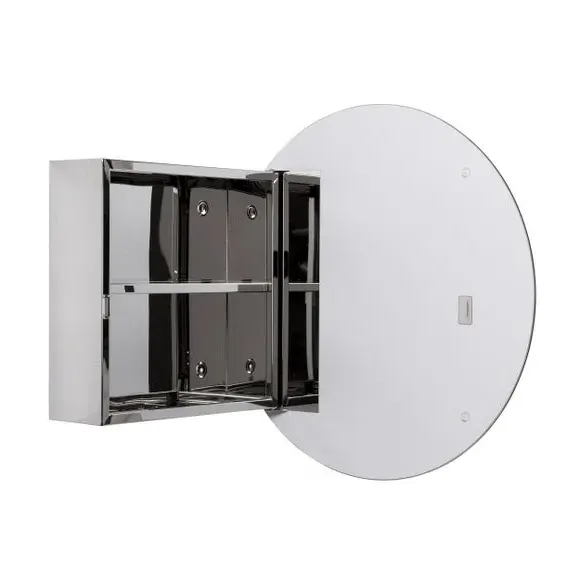 Circular Cabinet with Mirror - Steel