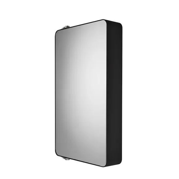 Compact Wall Cabinet with Mirror - Black, Metal