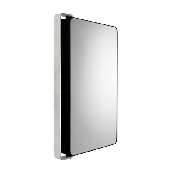 Compact Wall Cabinet with Mirror - Black, Metal