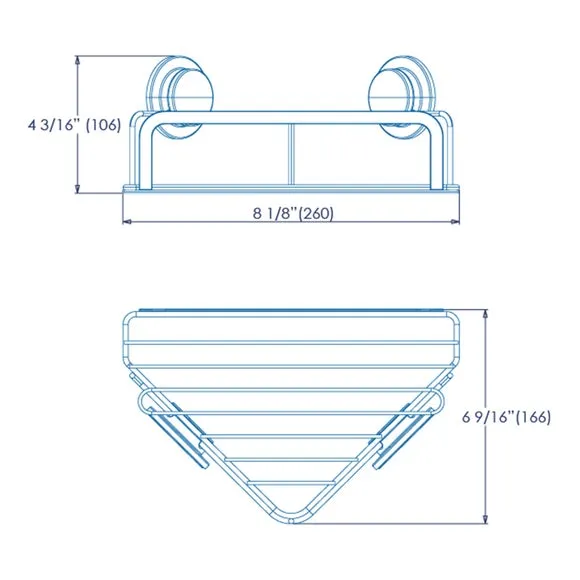 Corner Basket with Lock System - Silver