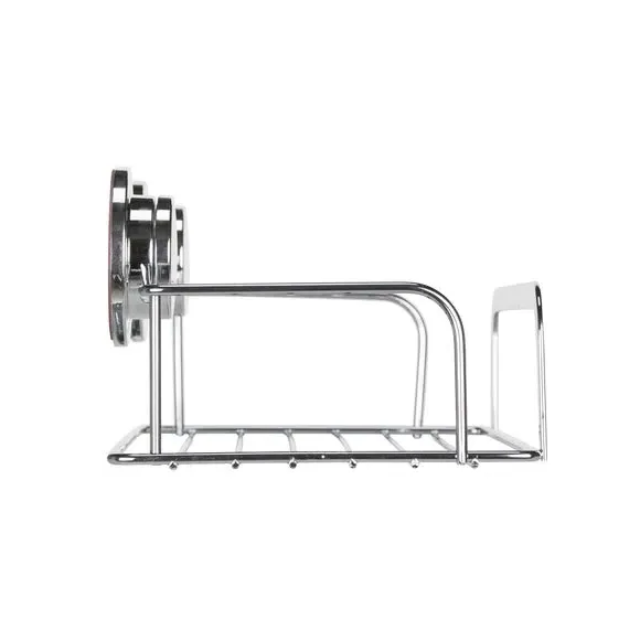 Cosmetic Basket with Suction Mount - Silver