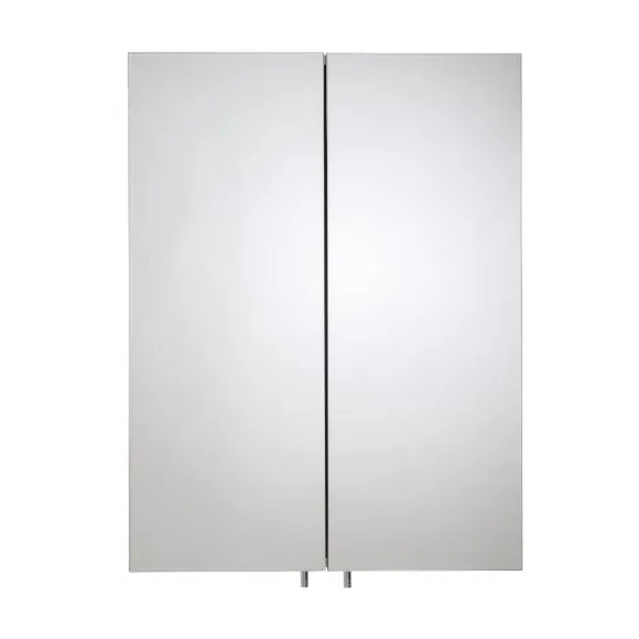 Double Door Cabinet with Mirror - Steel