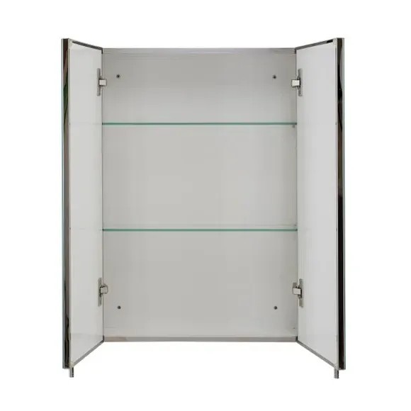 Double Door Cabinet with Mirror - Steel