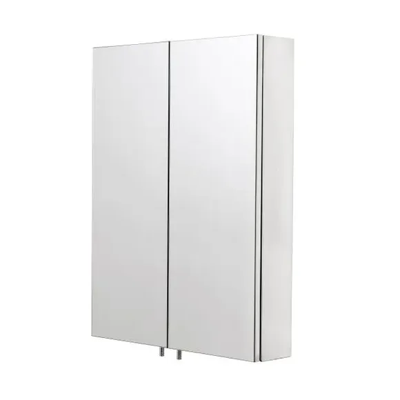 Double Door Cabinet with Mirror - Steel