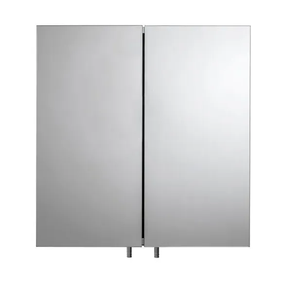Double Door Cabinet with Mirror - Steel