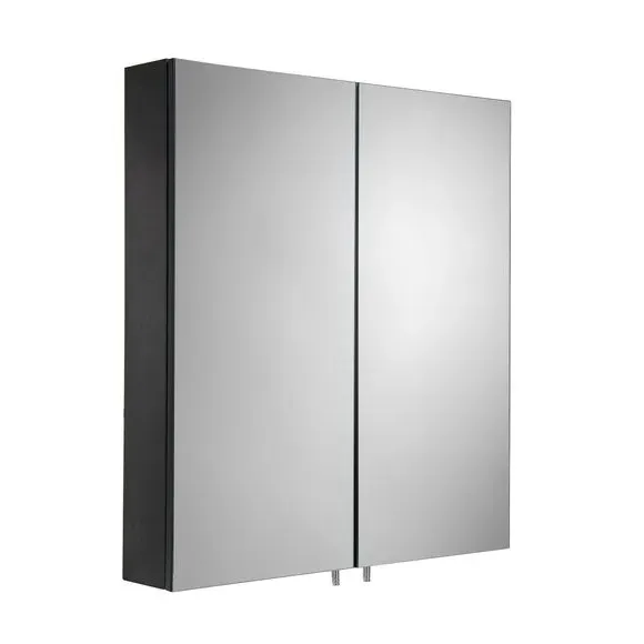 Double Door Cabinet with Shelves - Black, Steel