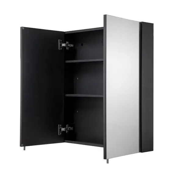 Double Door Cabinet with Shelves - Black, Steel