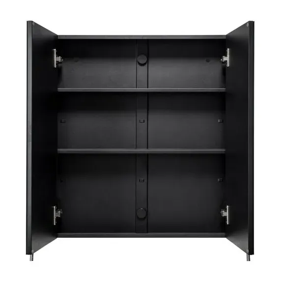 Double Door Cabinet with Shelves - Black, Steel