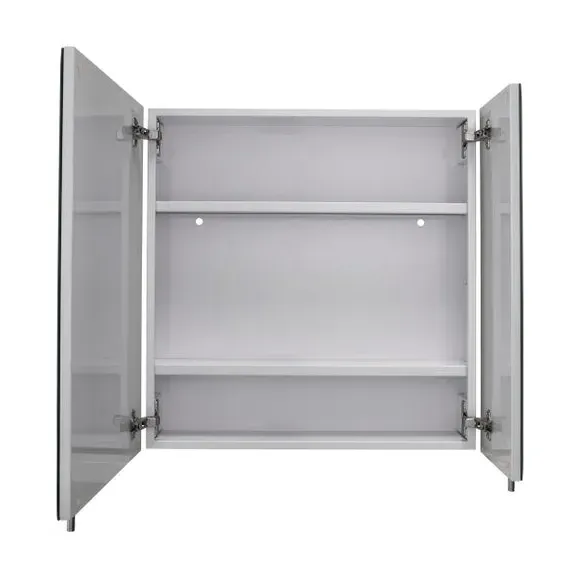 Double Door Mirror Cabinet - White, Steel