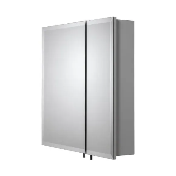 Double Door Mirror Cabinet - White, Steel