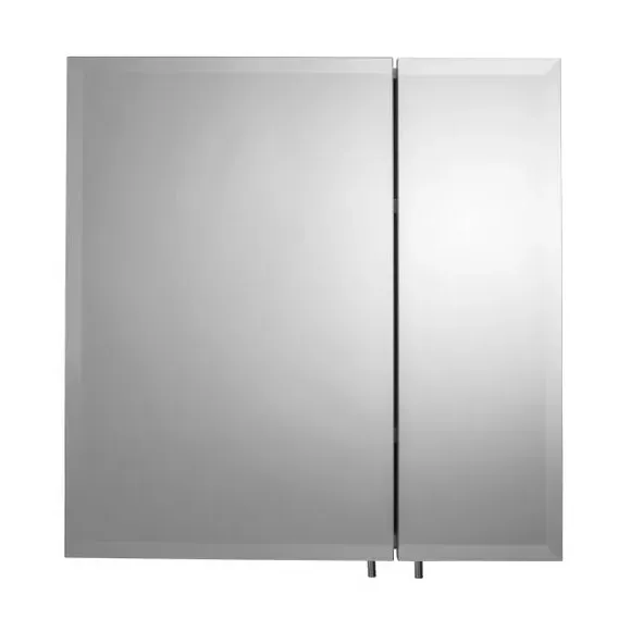 Double Door Mirror Cabinet - White, Steel image