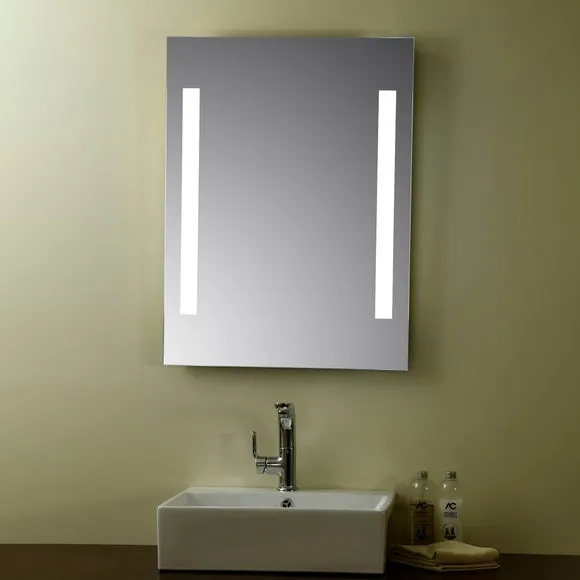 Illuminated Mirror with LED Strips - Steel