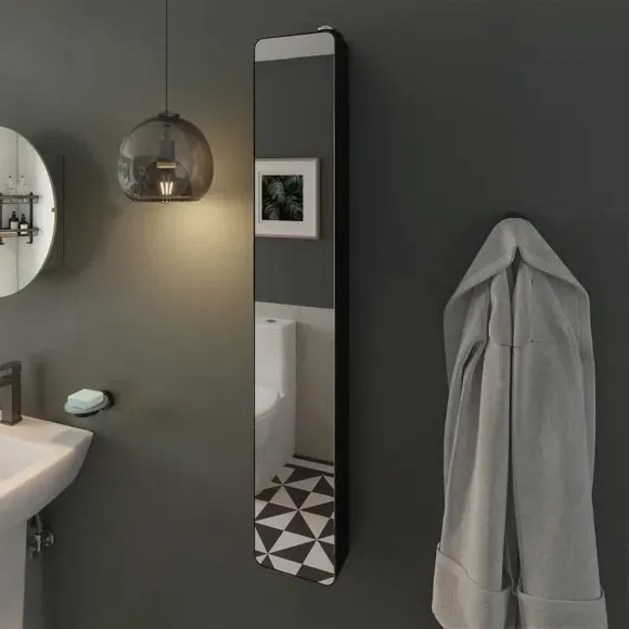 Large Bathroom Wall Cabinet - Black, Metal image