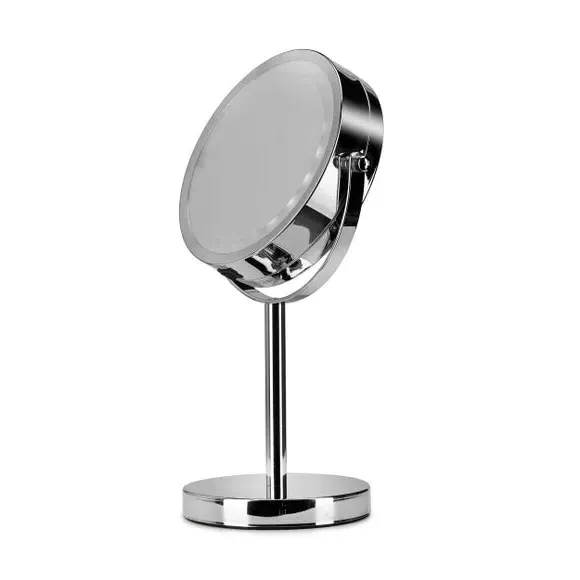 LED Vanity Mirror with Magnification - Silver