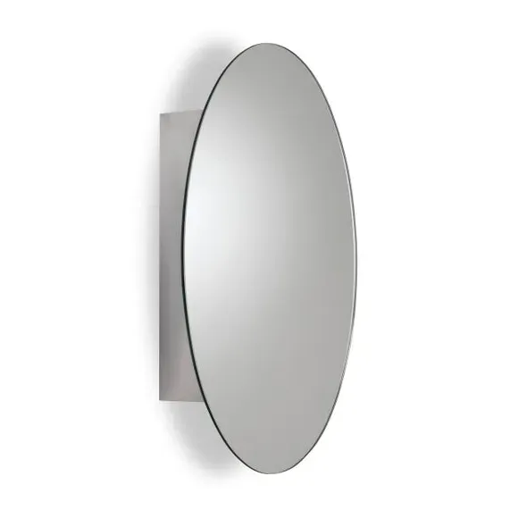 Oval Cabinet with Mirror Door - Steel
