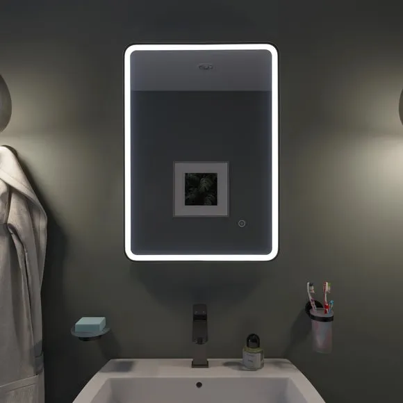 Rectangle LED Wall Mirror - Black, Steel