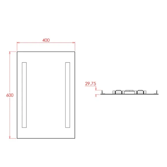 Rectangle LED Wall Mirror - Clear