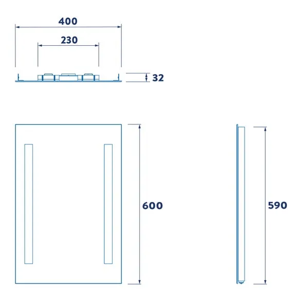 Rectangle LED Wall Mirror - Clear