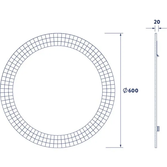 Round Wall Mirror with Mosaic Border - Clear