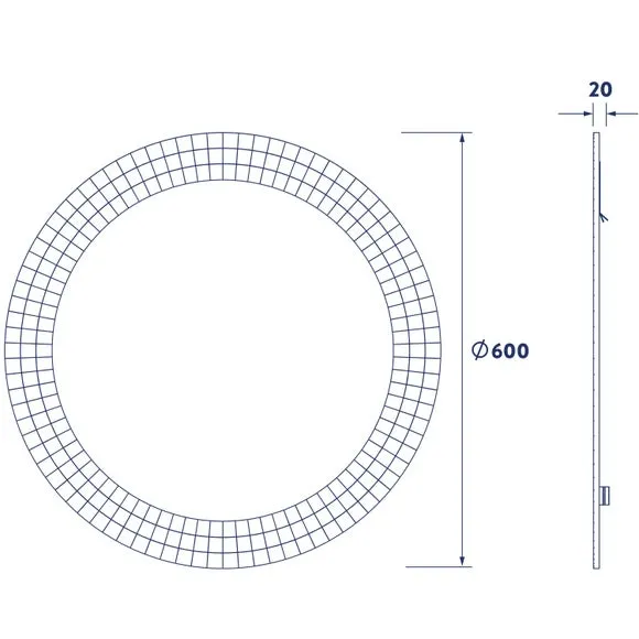 Round Wall Mirror with Mosaic Border - Clear