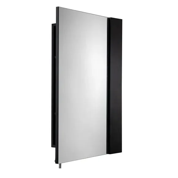 Single Door Cabinet with Mirror - Black, Steel