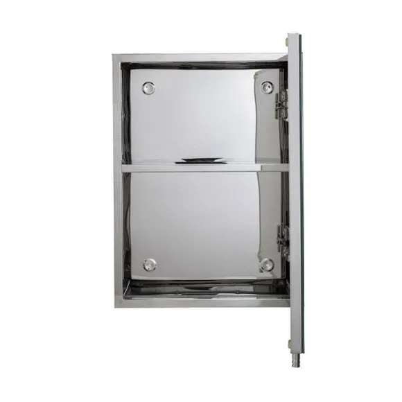 Single Door Cabinet with Mirror - Steel
