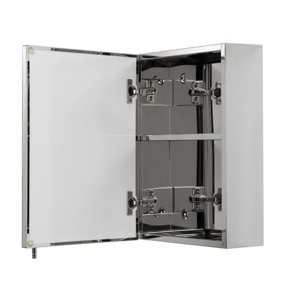 Single Door Cabinet with Mirror - Steel