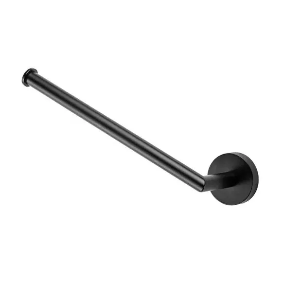 Towel Rail Bar with Flexi-Fix - Black, Zinc Alloy image
