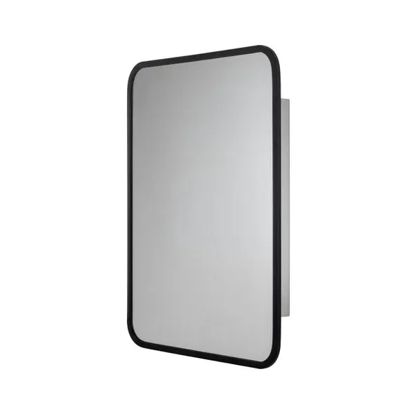 Wall Cabinet with Mirror - Black, Metal