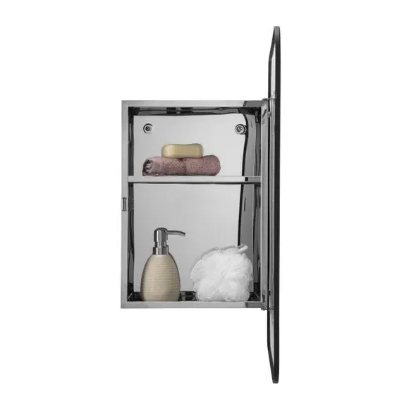 Wall Cabinet with Mirror - Black, Metal