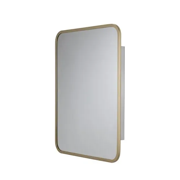 Wall Cabinet with Mirror - Brass, Metal