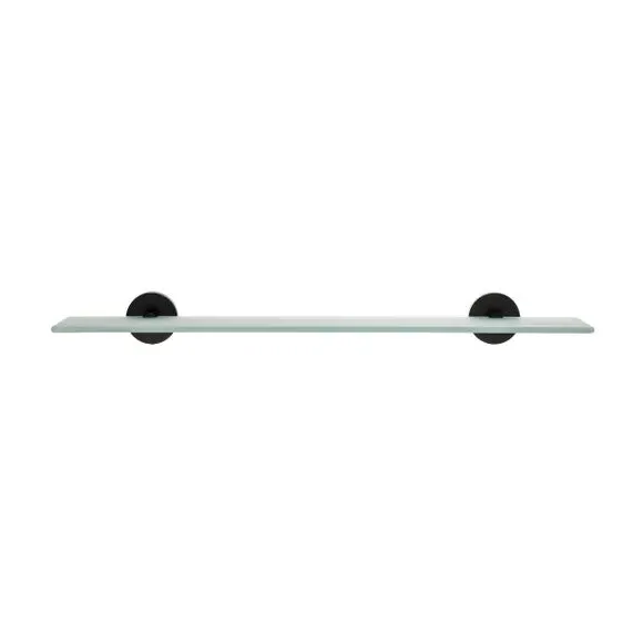 Wall Glass Shelf with Fixings - Black, Zinc Alloy