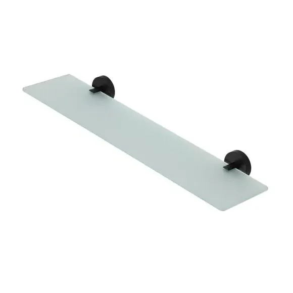 Wall Glass Shelf with Fixings - Black, Zinc Alloy image