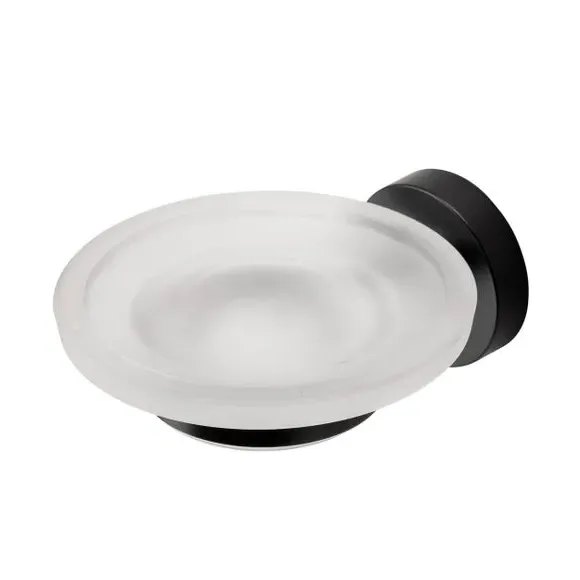 Wall-Mount Soap Dish & Holder - Black, Zinc image