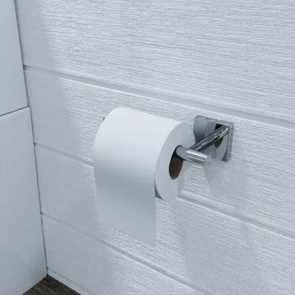 Wall-Mount Toilet Roll Holder - Silver, Chrome