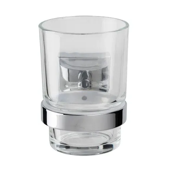 Wall-Mount Tumbler & Holder - Silver, Zinc Alloy