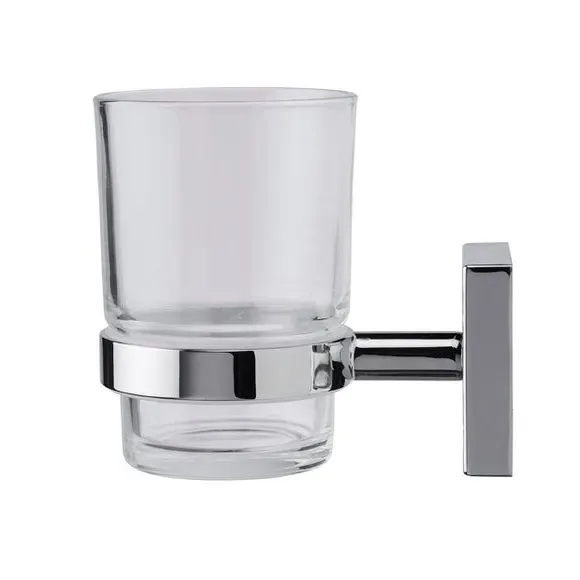Wall-Mount Tumbler & Holder - Silver, Zinc Alloy