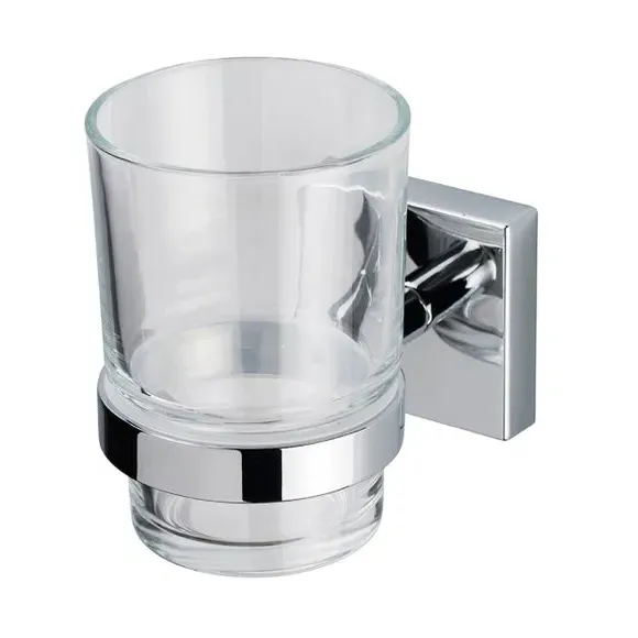 Wall-Mount Tumbler & Holder - Silver, Zinc Alloy image