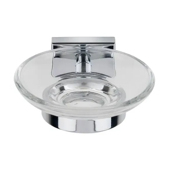 Wall Mounted Soap Dish with Holder - Chrome