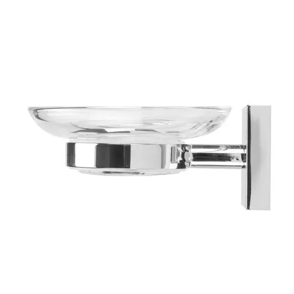 Wall Mounted Soap Dish with Holder - Chrome