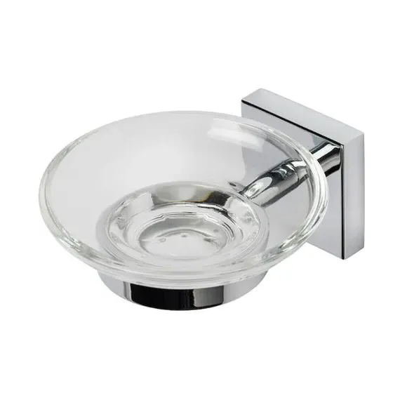 Wall Mounted Soap Dish with Holder - Chrome image